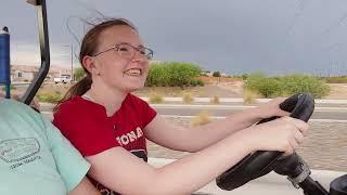 Kayleigh at the wheel