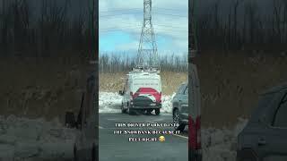 Drivers PLEASE don’t make this mistake!! #vantok #vans #fyp #viral #ford #transit #snowbank #crash