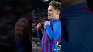 OTD Gavi scored his first goal for Barça ️ #fcbarcelona #shorts #laligahighlights