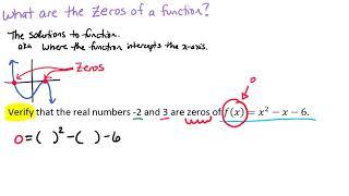 Verifying Zeros of Functions Algebraically Video