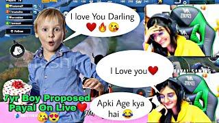 Payal  Proposed by 7 year boy||Boy flirting with Payal️||Payal pubg Live stream with Cute boy️
