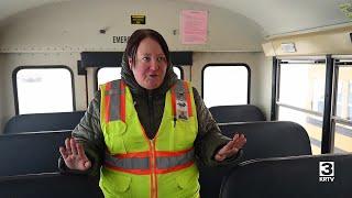 Bus drivers deal with the first big snow of the season