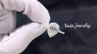 Yadis Jewelry R0006 Pear Crushed Ice Cut Engagement Wedding Ring Women Jewelry