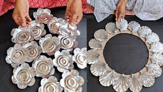 DIY Disposal Plate Reuse for Wall Hanging Making | Paper Flower wall Hanging | Home Decor ideas