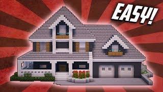 Minecraft: How To Build A Suburban Mansion House Tutorial (#4)