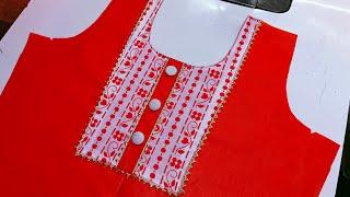 Patch Work Neck Design For Kurti Cutting And Stitching / Dress Patchwork Neck| Rup Fashion Plus.