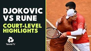 Novak Djokovic vs Holger Rune: Court-Level Highlights | Rome 2023