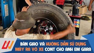 Hướng dẫn khách hàng sử dụng máy ra vỏ xe tải, xe cont cỡ lớn