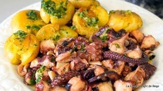 Pulpo con Patatas al Ajillo desde Cero-Receta explicada paso a paso. Como cocer el pulpo tierno