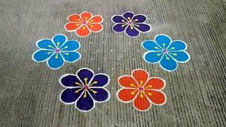 Beautiful 11*6 Dots New Year Rangoli  Happy New Year 2025 Sankranti Muggulu  Khushi Rangoli