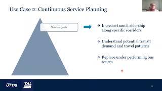 Session 1: Transit Analytics Related to Planning and Scheduling
