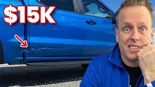 Idiot Alert: $15K Truck Wreck at Walking Speed!