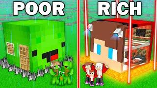 Mikey POOR vs JJ RICH Family SECURITY HEAD HOUSE in Minecraft (Maizen)