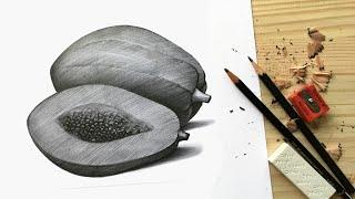 How to draw a PAPAYA | An art tutorial for beginners | Most useful for students