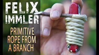 How to transform a twig or a branch into a strong rope / Primitive technology - bushcraft - survival