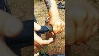 Sharpening my bushcraft knife ASMR - #shorts