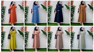 model dress premium modern 2024/2025 new model abaya design trend busana viral 2024 busana muslim