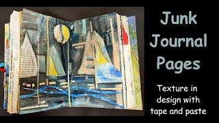 Junk Journal Page - Moody Boats with Texture