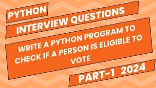 Write a Python program to check if a person is eligible to vote ||Jyoti Python Lab