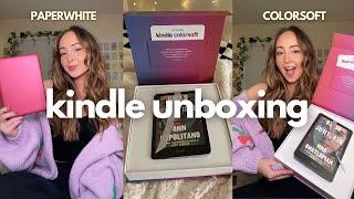 KINDLE COLORSOFT UNBOXING | first impressions, setup, & comparison to new kindle paperwhite 2024