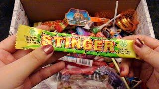 ASMR Unboxing and Trying Retro British Sweets  (whispering, eating sounds, mouth sounds, crinkles)