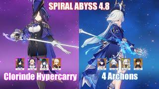 C0 Clorinde Hypercarry & 4 Archons | Spiral Abyss 4.8 | Genshin Impact