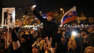 Thousands protest against Slovakian PM Fico over meeting with Putin and pro-Moscow stance