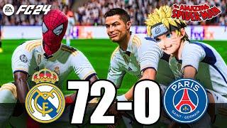 FIFA 24 | RONALDO, MESSI, SPIDER MAN, BATMAN, ALL STARS | Real Madrid 72 - 0 PARIS SG