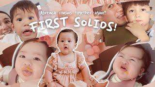 Avianna's first time eating solids + Celebrating 6th month with Kuya Alas & Axl | Vin & Sophie