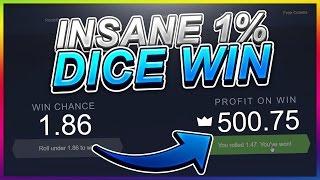 CSGO GAMBLING - INSANE 1% DICE WIN!! ($500)