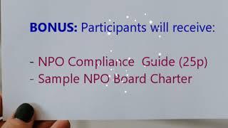 Webinar New NPO Compliance Obligations 28 August 2023