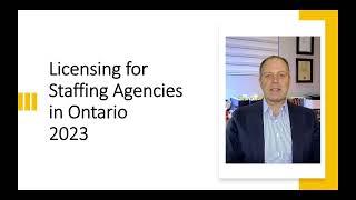 Staffing agency in Ontario - New Licensing Rules 2023
