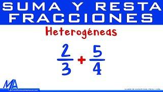 Suma y resta de fracciones heterogéneas | denominadores DIFERENTES