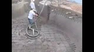 Construction Technique, Spraying concrete through a hose at high speeds