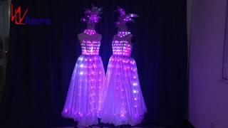 Rainbow LED  Lights Prom Dress with Flower Headwear WL-0198