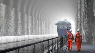 Mega Proyek Terowongan Kapal Menembus Gunung Terpanjang Dunia