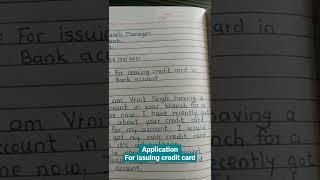 Application for issuing a credit card