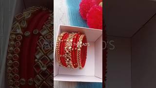 YAFA THREADS elegant bridal bangles in Red#bridalbangleset #designerbangle#kundanbangles #redbangle