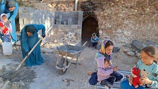 magic of mother's hands:art of mother ofnomads in the construction of entrance of cave using ruins