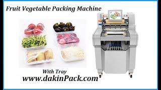 Fruit and vegetable tray wrapping packing machine for supermarket small business