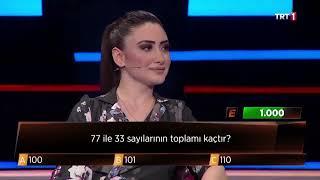 77 ile 33 sayılarının toplamı kaçtır? Merve Öztürk - 3'te 3 - TRT 1