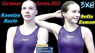 Women's Diving | Kseniya Baylo | Sofia Esman | European Games 2023 10M Synchronized Final Highlight