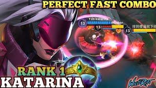 KATARINA SMOOTH PERFECT COMBO! MID MVP PLAY - TOP 1 GLOBAL KATARINA BY Yên katarina - WILD RIFT