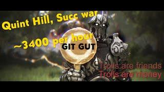 Quint Hill, Succ warrior, ~3400 trash, (no agris, Lv1 LS) elixir rota, 2x boss buff