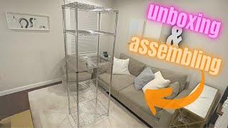 Unboxing & Assembling the Honey-Can-Do 5-tier chrome shelving unit