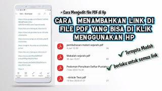 CARA MENAMBAHKAN LINK DI FILE PDF YANG BISA DIKLIK MENGGUNAKAN HP + Cara Mengedit file PDF