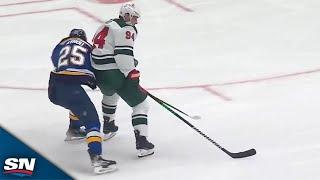 Wild's Jakub Lauko Overpowers Jordan Kyrou On Breakaway For Short-Handed Goal