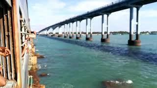 Pamban Bridge crossing by Train Time Lapse Video