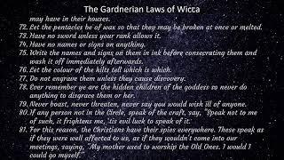 The Gardnerian Laws of Wicca