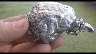 Aluminum Poured into a Bobcat Skull